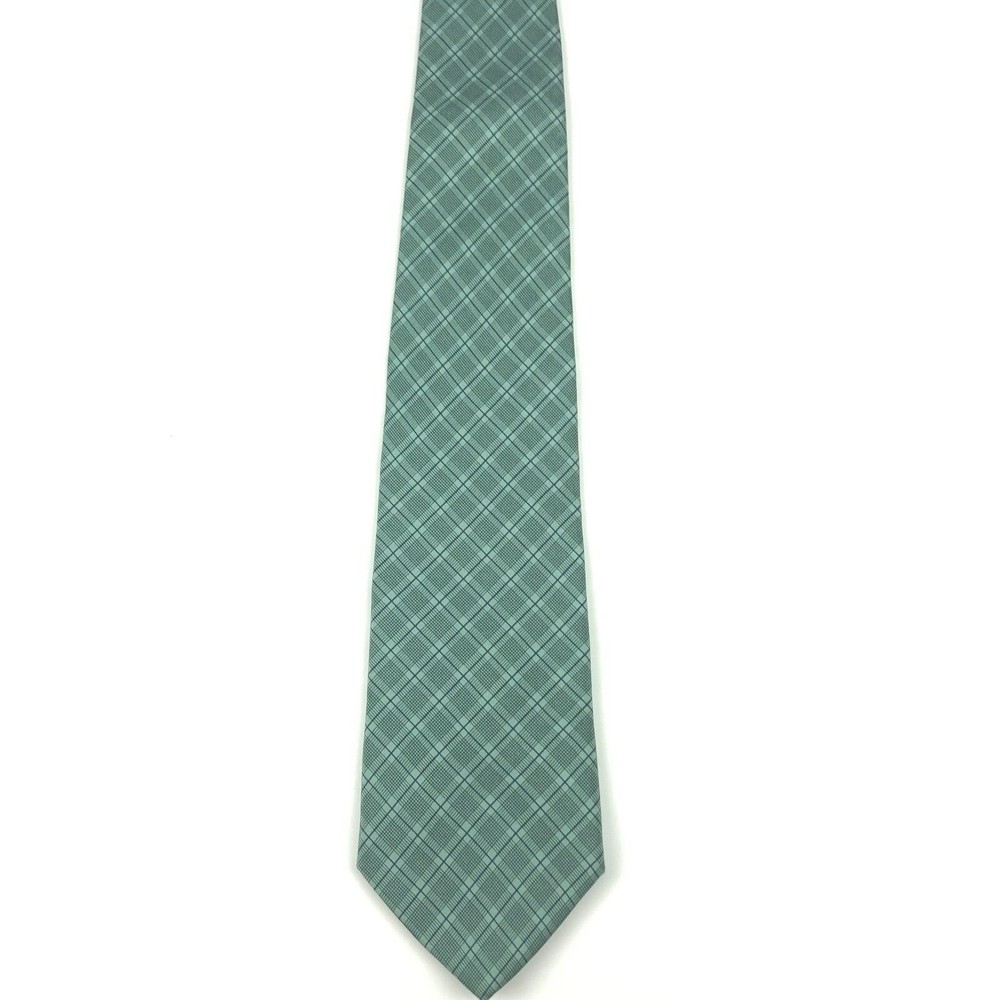 Brooks Brothers Men's 100% Silk Green Black Striped Plaid Necktie Tie NWT NEW - Picture 4 of 9